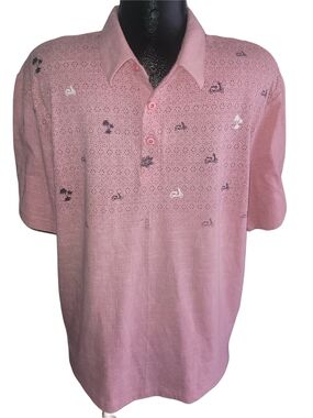 Point Zero Men's Pink Short Sleeve Polo Shirt Size XL